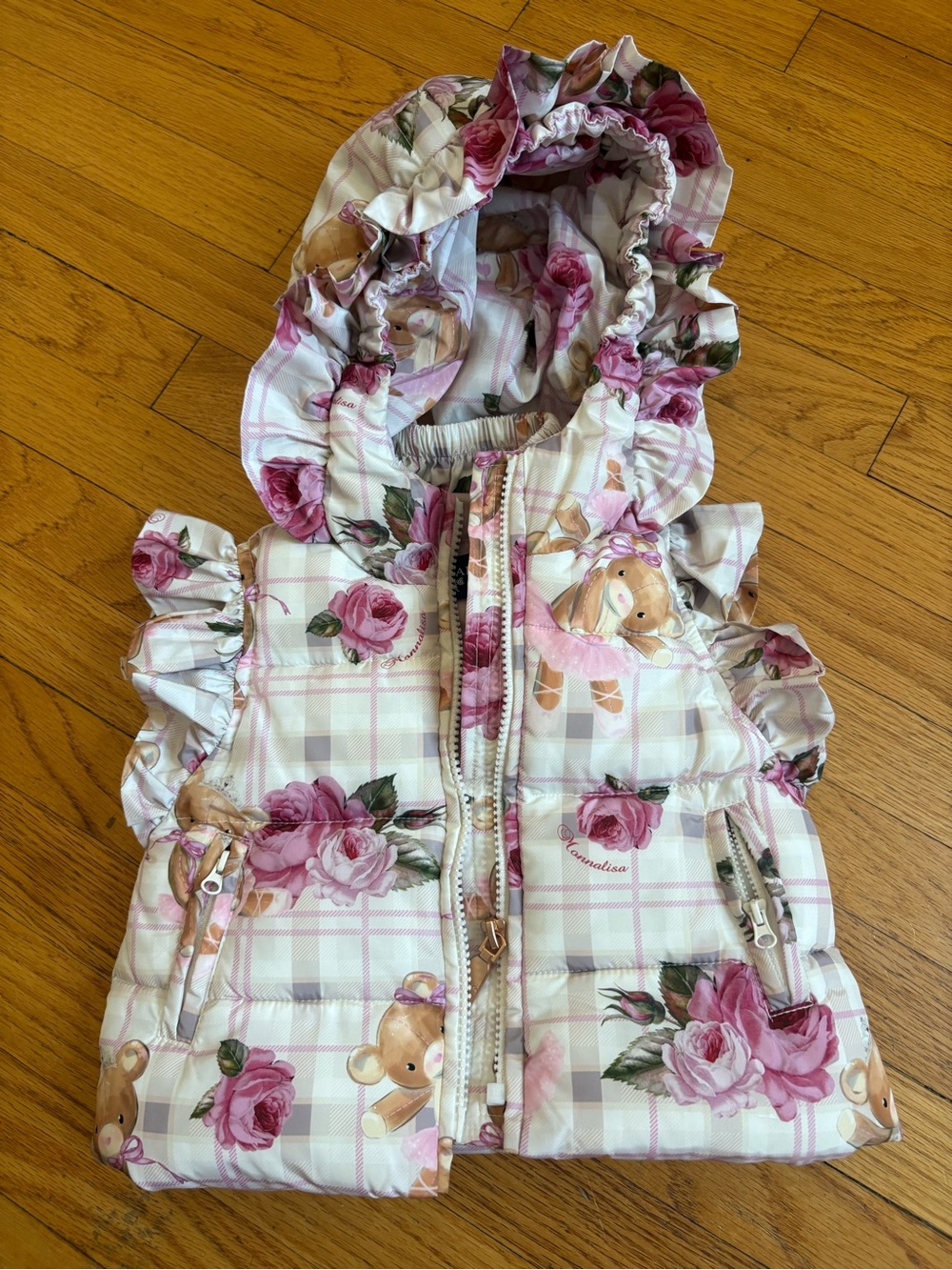 MonnaLisa Pink Floral Hooded Coat